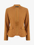 Veste droite unie à col mao - Camel - 1