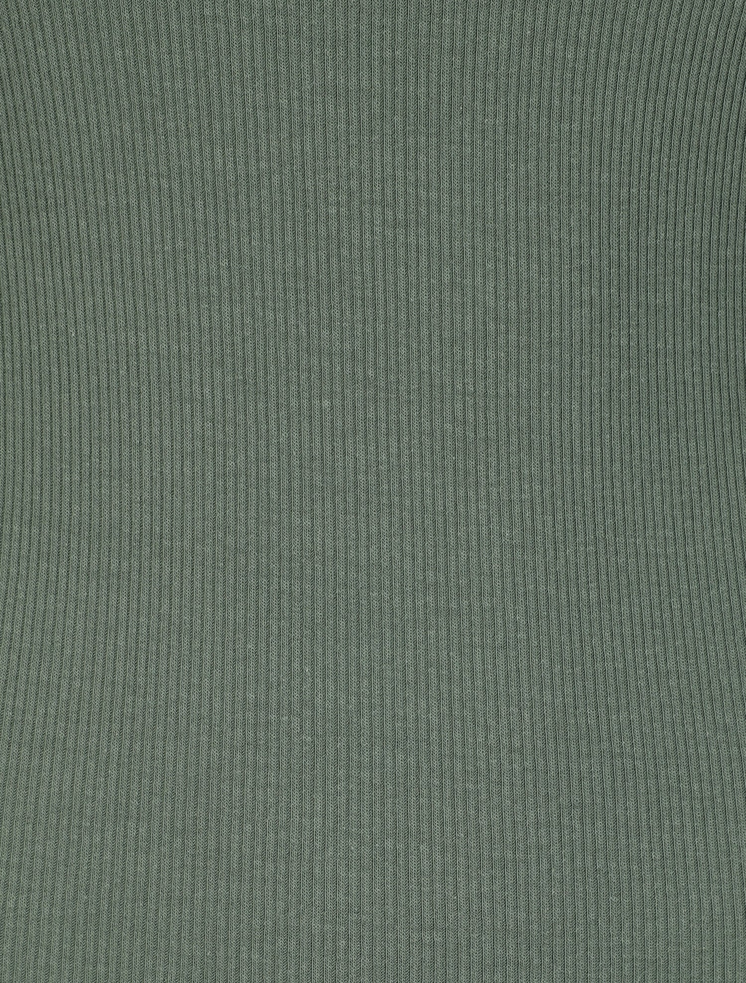 Débardeur slim uni à col rond dentelle - Kaki - 3