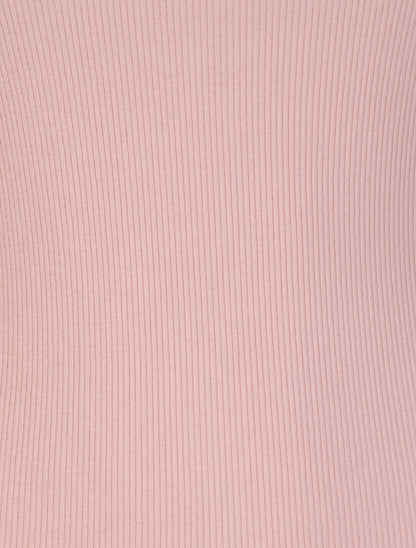 Débardeur slim uni à col rond dentelle - Rose - 3