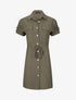 Robe chemise courte oversize unie à manches courtes - Kaki - 5