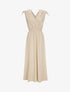 Robe longue cache-coeur à taille élastiquée - Beige - 1