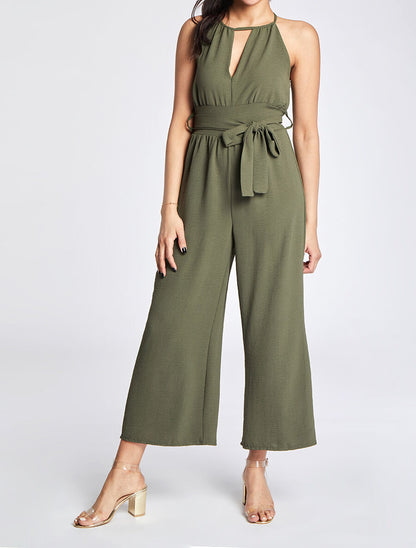 Combinaison ample à col fendu - Kaki - 4