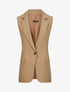 Blazer oversize uni sans manches - Camel - 4