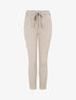 Pantalon slim uni à taille haute élastiquée - Beige - 4