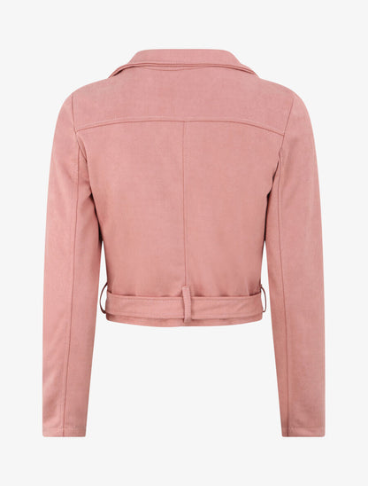 Veste courte en suédine - Rose - 2