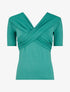 Top à buste à pans croisés - Turquoise - 1