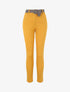 Pantalon slim à ceinture imprimé graphique - Jaune moutarde - 1