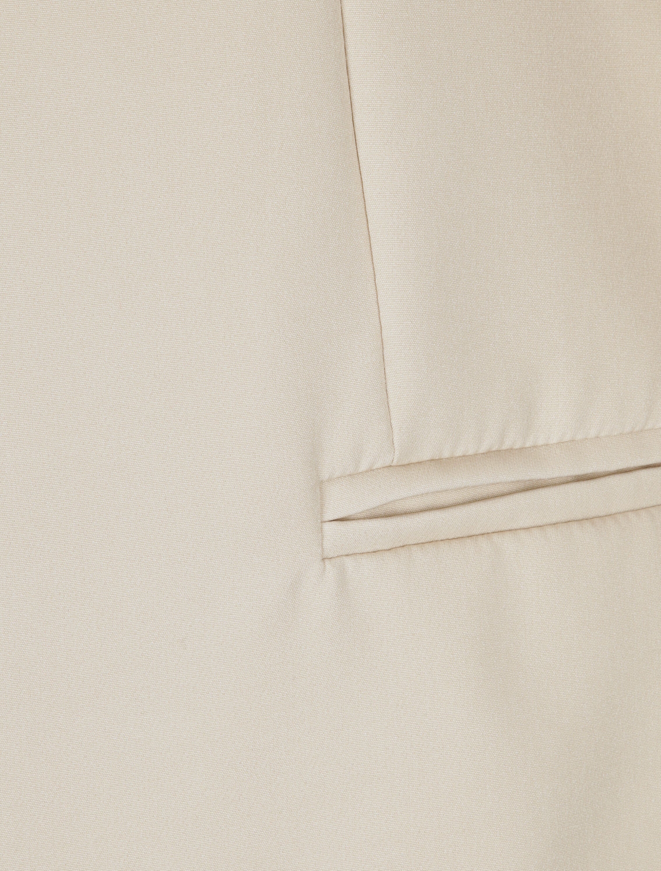 Veste droite unie manches longues à revers carreaux - Beige - 3
