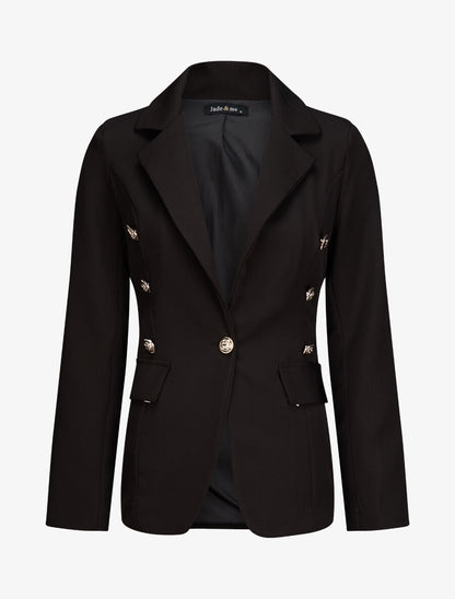Blazer overzise uni - Noir - 1