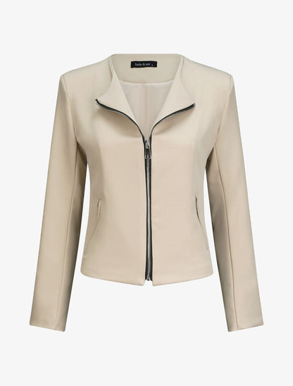 Blazer léger style perfecto - Beige - 4