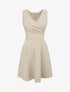Robe patineuse mi-longue à col cache-coeur - Beige - 1