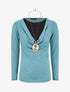 Pull à col bénitier et t-shirt en trompe l&