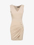 Robe portefeuille à boutons stylisés - Beige - 1
