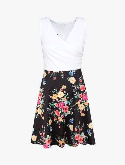 Robe cache-coeur bi-matière - Noir - 1