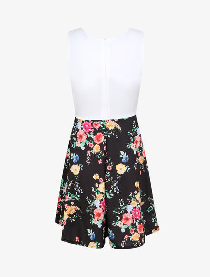 Robe cache-coeur bi-matière - Noir - 2