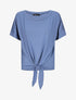 Top oversize uni à épaules ajourées - Bleu - 1
