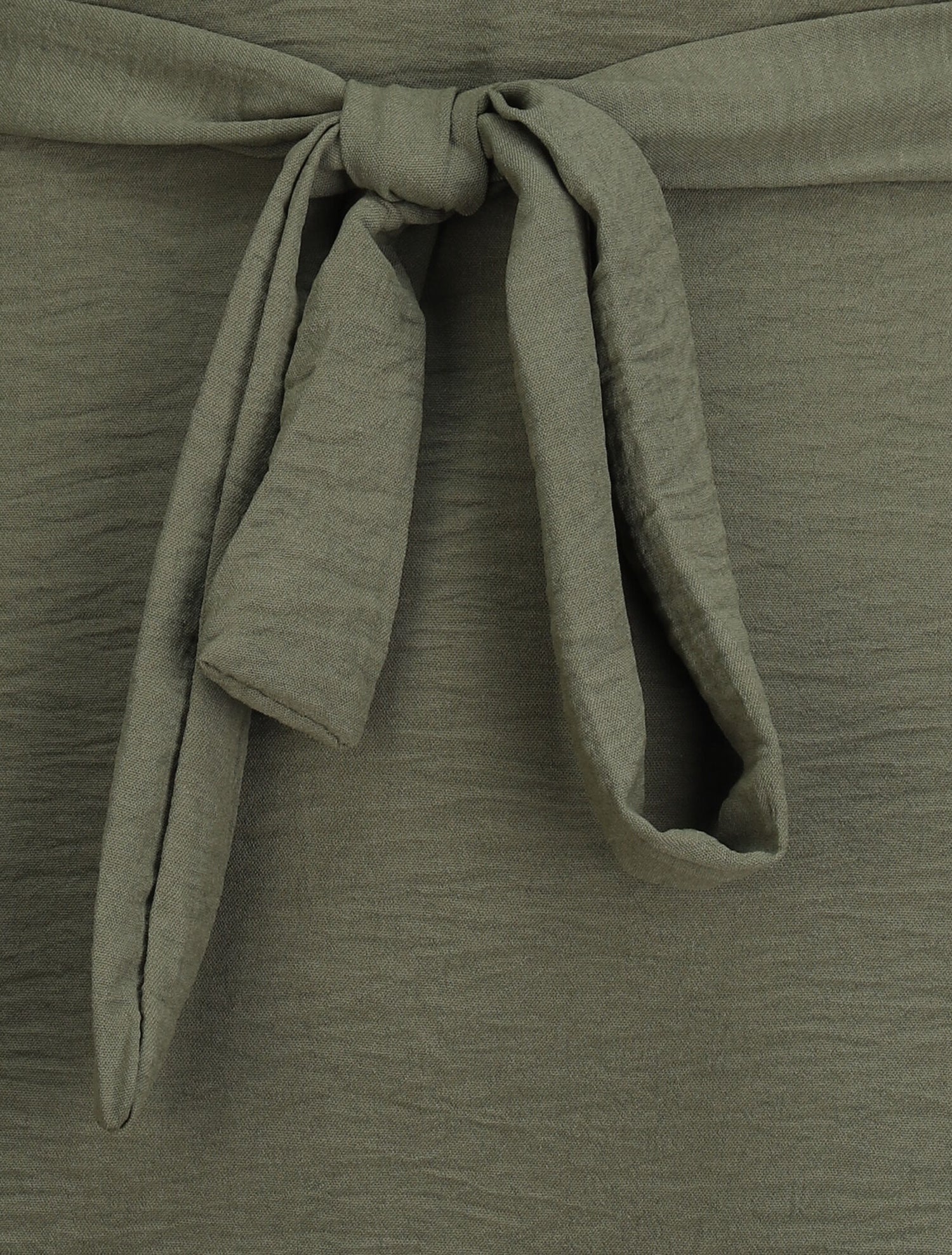 Tunique style chemise à détail dentelle - Kaki - 3