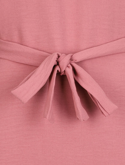 Robe longue fluide - Vieux rose - 3