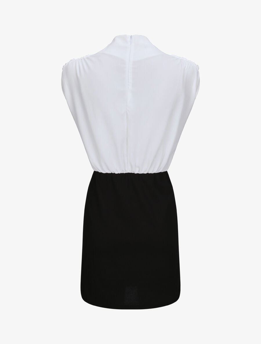 Robe droite à encolure bénitier - Blanc - 2