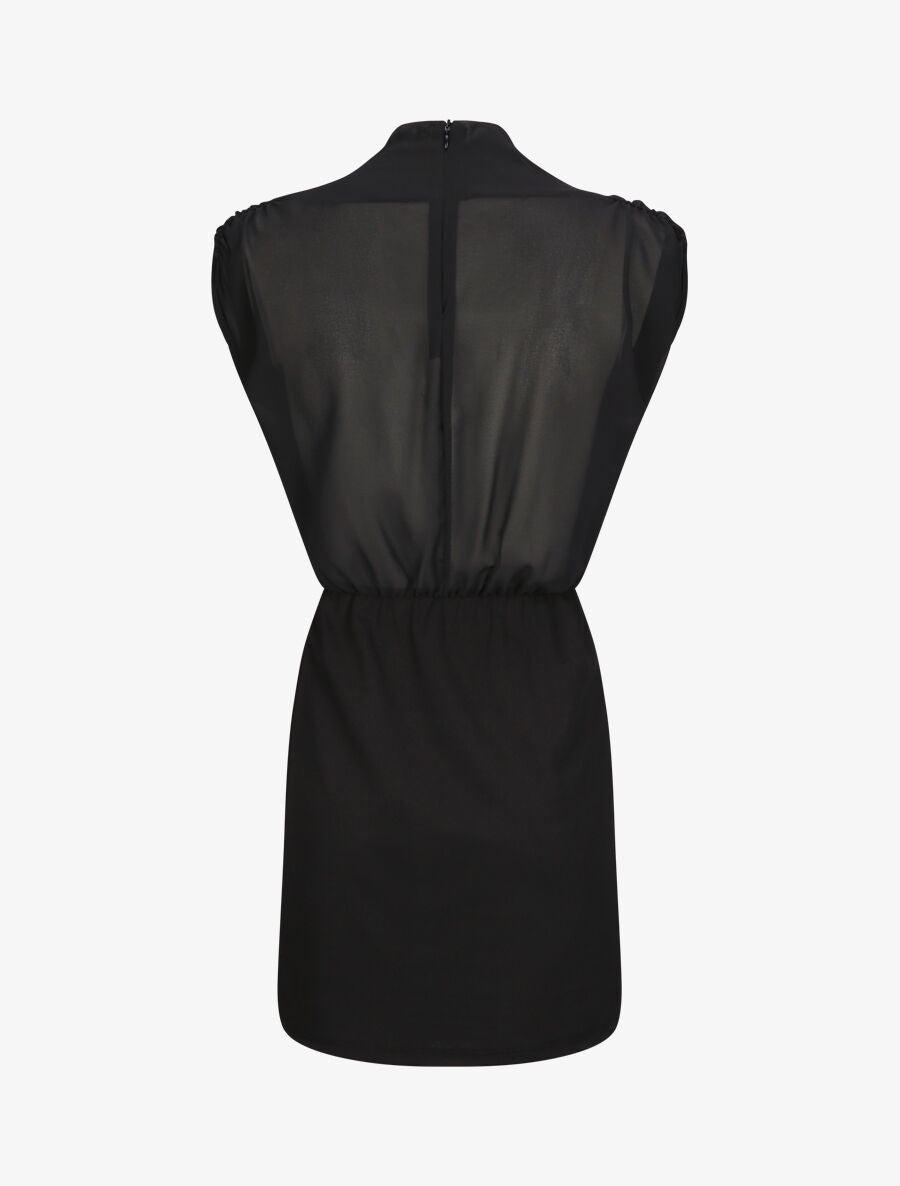 Robe droite à encolure bénitier - Noir - 2