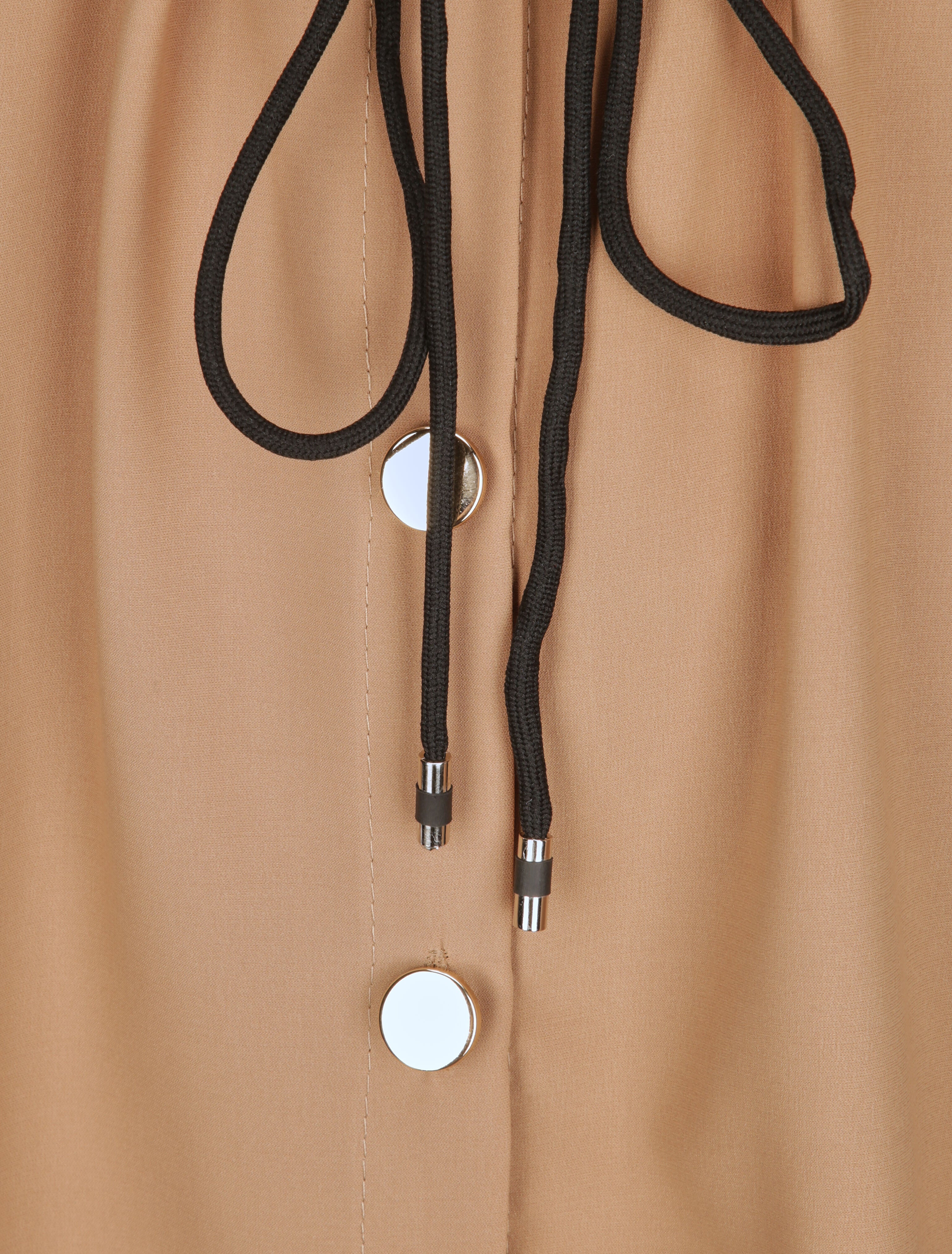 Robe chemise à boutons stylisés - Camel - 3