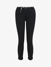 Pantalon 7/8 uni à revers - Noir - 4
