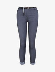 Pantalon 7/8 effet jeans à revers - Bleu jeans - 4