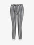 Pantalon 7/8 imprimé rayé à revers - Noir - 1