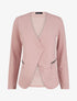 Veste à col biseauté et poches zippées - Rose poudré - 1