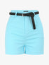 Short évasé uni à taille haute - Bleu ciel - 4