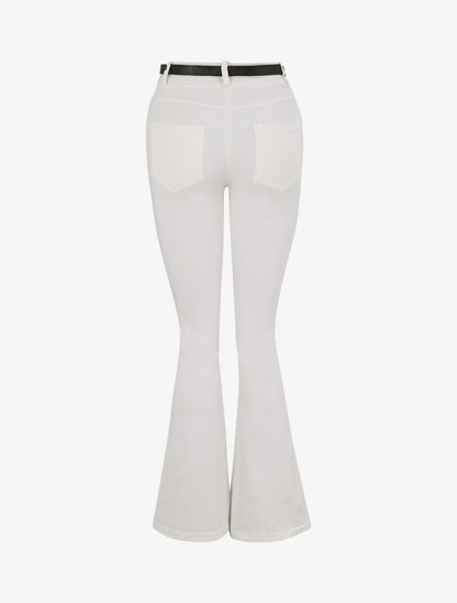 Jean flare uni - Blanc - 2