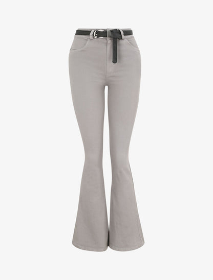 Jean flare uni - Gris - 1