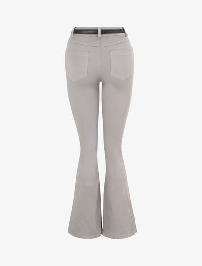 Jean flare uni - Gris - 2