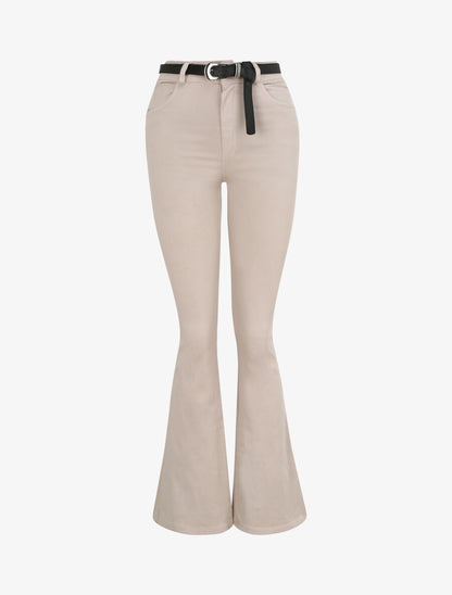 Jean flare uni - Beige - 1