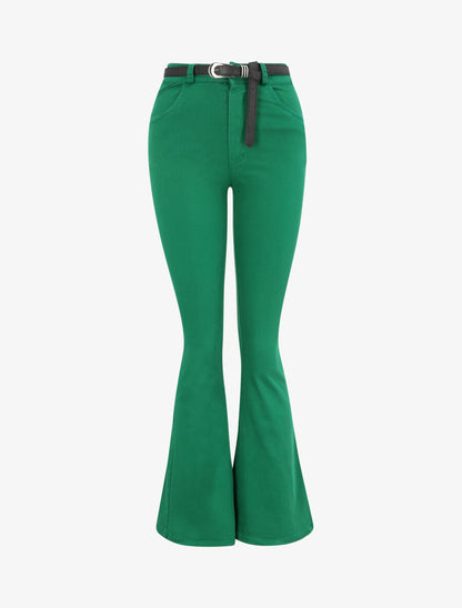 Jean flare uni - Vert - 1