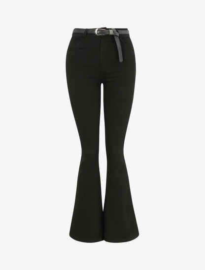 Jean flare uni - Noir - 4