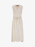 Robe longue unie à voile - Beige - 1