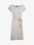 Robe mi-longue cintrée style portefeuille - Gris chiné - 1