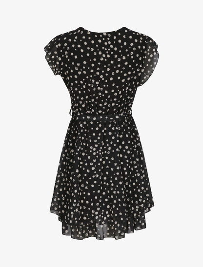 Robe en voile à imprimé moucheté - Noir - 2