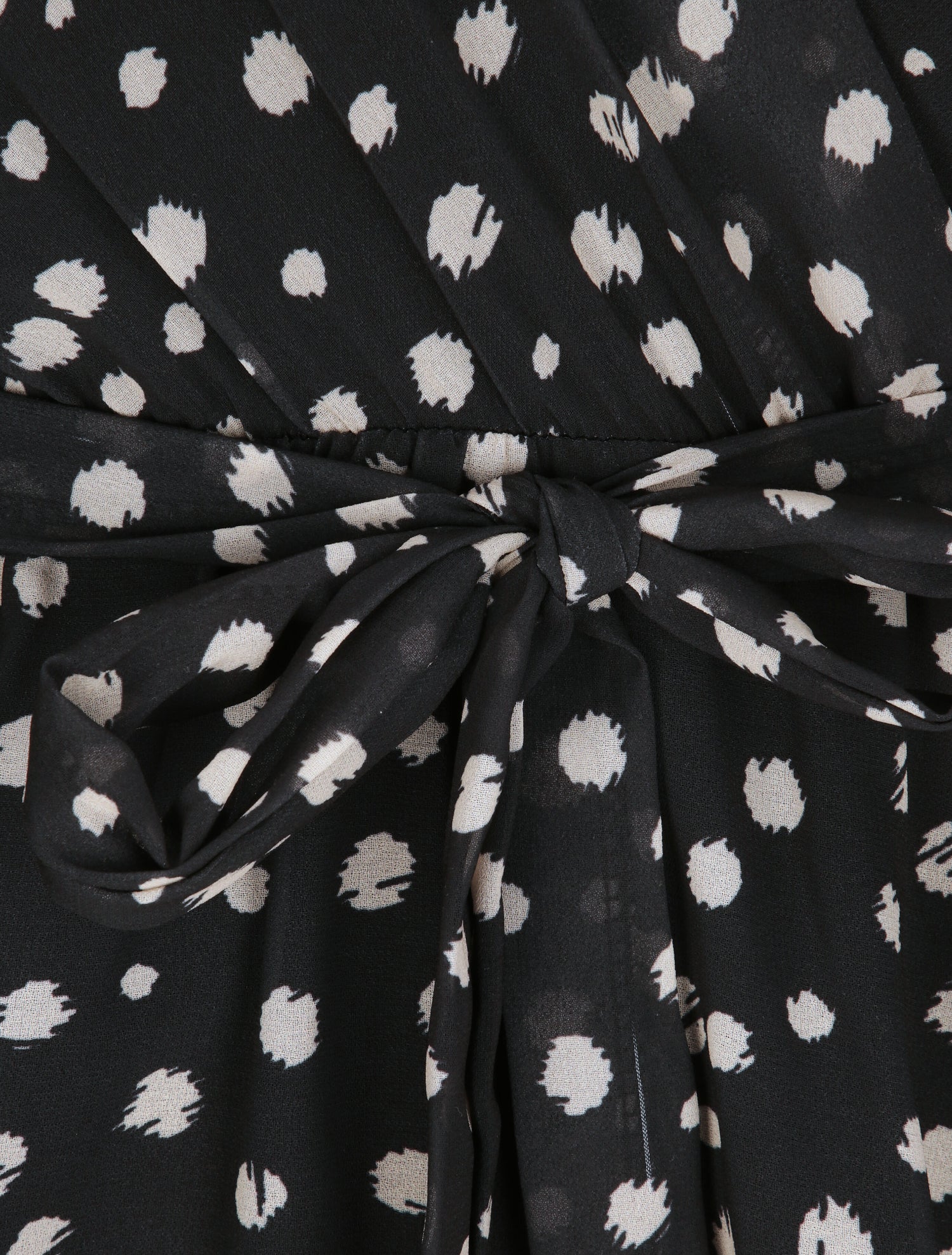 Robe en voile à imprimé moucheté - Noir - 3