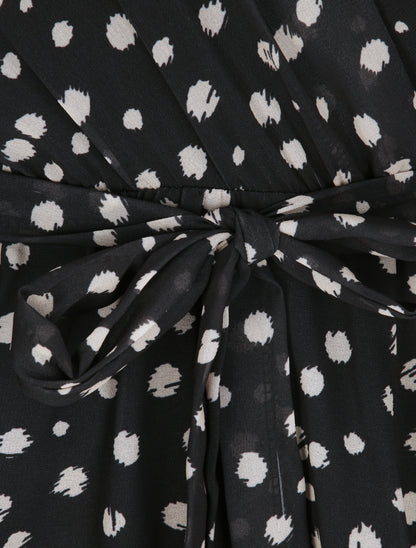 Robe en voile à imprimé moucheté - Noir - 3
