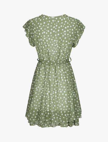 Robe en voile à imprimé moucheté - Vert - 2