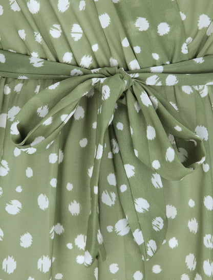 Robe en voile à imprimé moucheté - Vert - 3