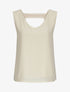 Top en voile à dos ajouré et détail dentelle - Beige - 1