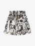 Short imprimé fleuri et animal à revers - Noir - 5
