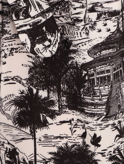 Short imprimé paysage à revers - Noir - 3