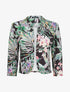 Veste courte à imprimé plantes tropicales - Noir - 1