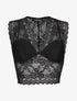 Crop top en dentelle ajouré - Noir - 1
