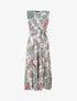 Robe longue évasée imprimé cachemire stylisé - Blanc - 1