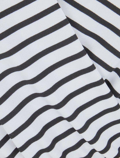 Robe longue évasée à rayures - Noir - 3